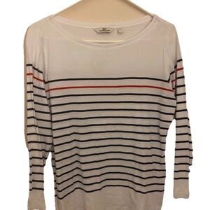 Vineyard Vines White and Navy Striped Sweater